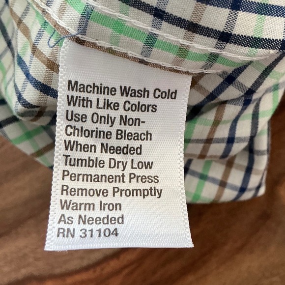 Saddlebred Mens Medium Long Sleeve Tattersall Check Button Down Shirt Blue Green - Picture 5 of 10